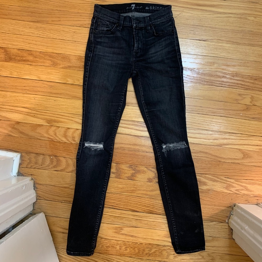 High Waisted Black Seven “The Skinny” Jeans - 24